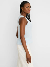 Ruffle Neck Slub Tank