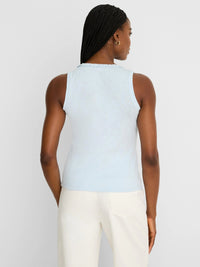 Ruffle Neck Slub Tank