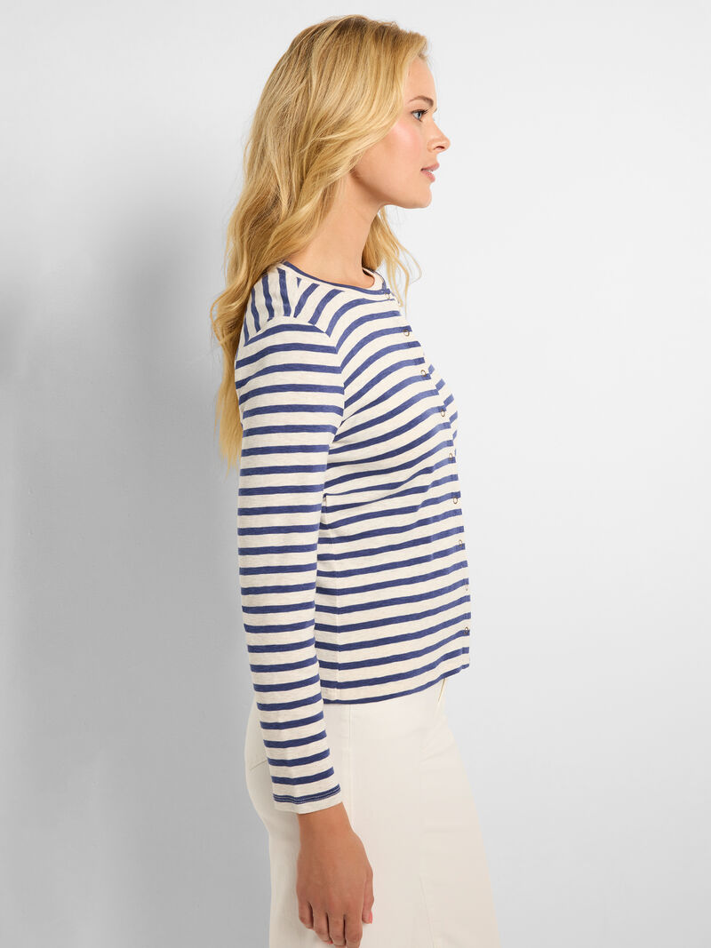 Striped Snap Front Cardigan