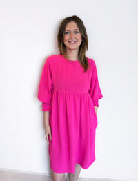 Shirred Sleeve Dress