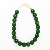 Iris Large Resin Bead Necklace Green