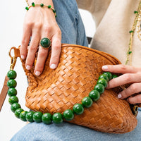 Iris Large Resin Bead Necklace Green