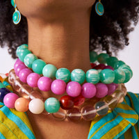 Iris Large Resin Bead Necklace Purple