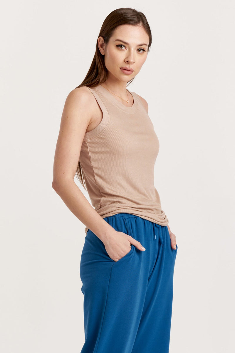 Cleo Ribbed Crew Neck Tank