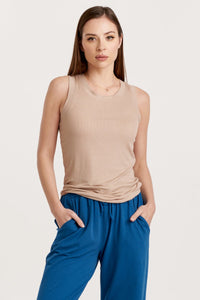 Cleo Ribbed Crew Neck Tank