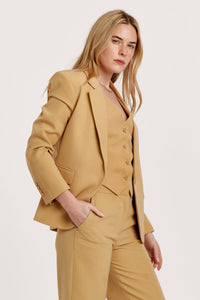 Baylor Notched Collar Blazer Buckwheat