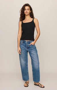 Vale Scalloped Tank Black