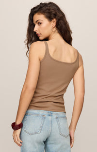 Vale Scalloped Tank Light Toffee