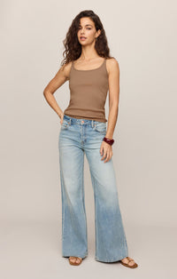 Vale Scalloped Tank Light Toffee