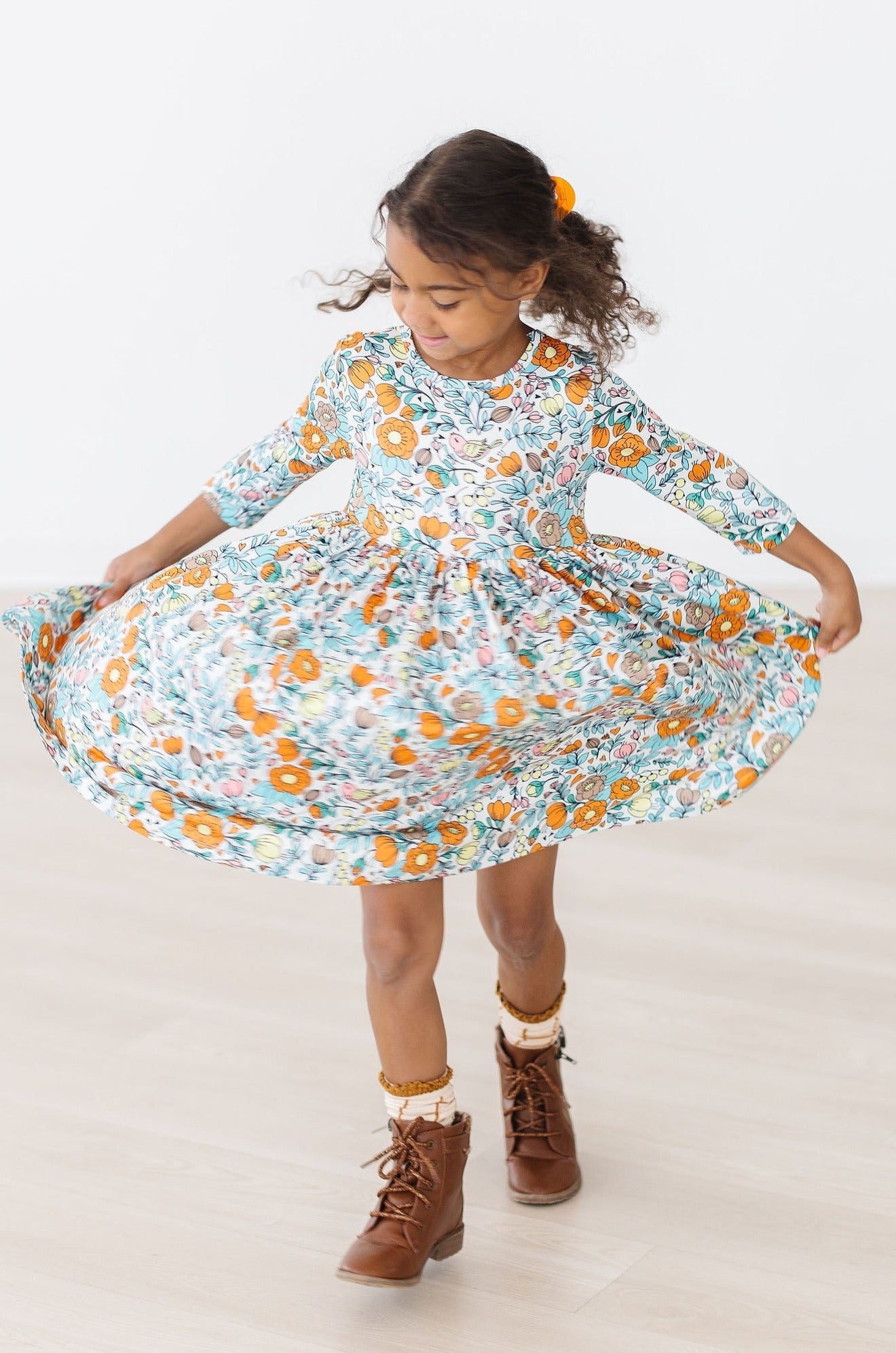 3/4 Sleeve Pocket Twirl Dress