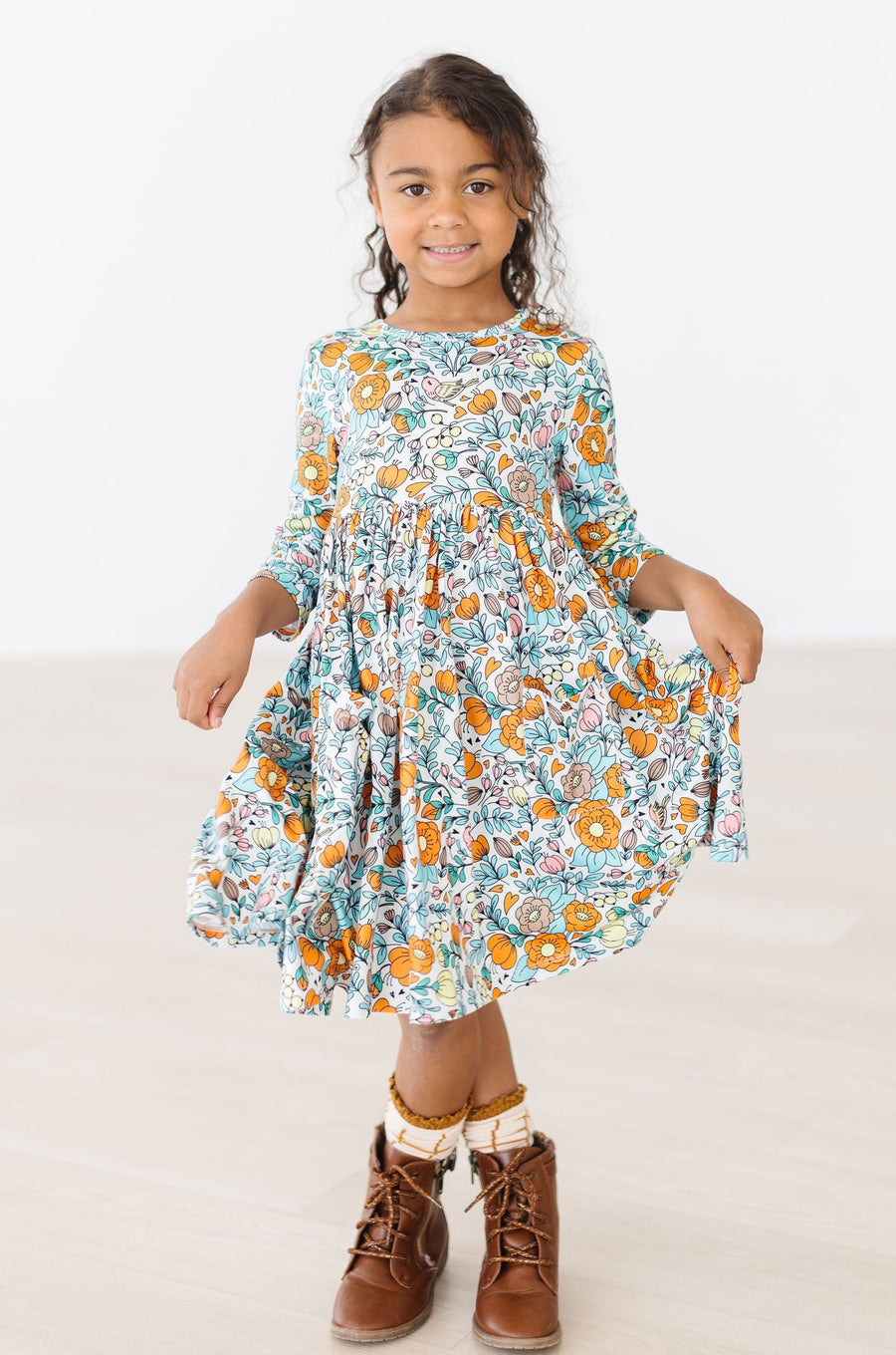 3/4 Sleeve Pocket Twirl Dress