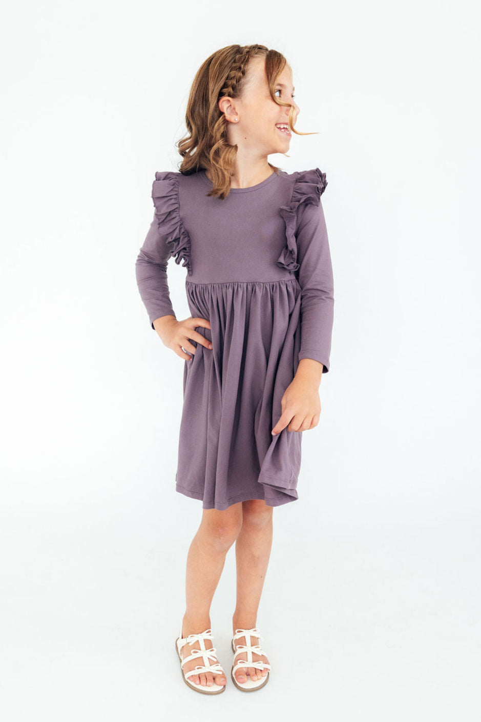 Vintage Violet Ruffle Dress