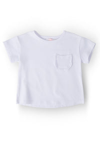 White Ruffle Pocket Tee