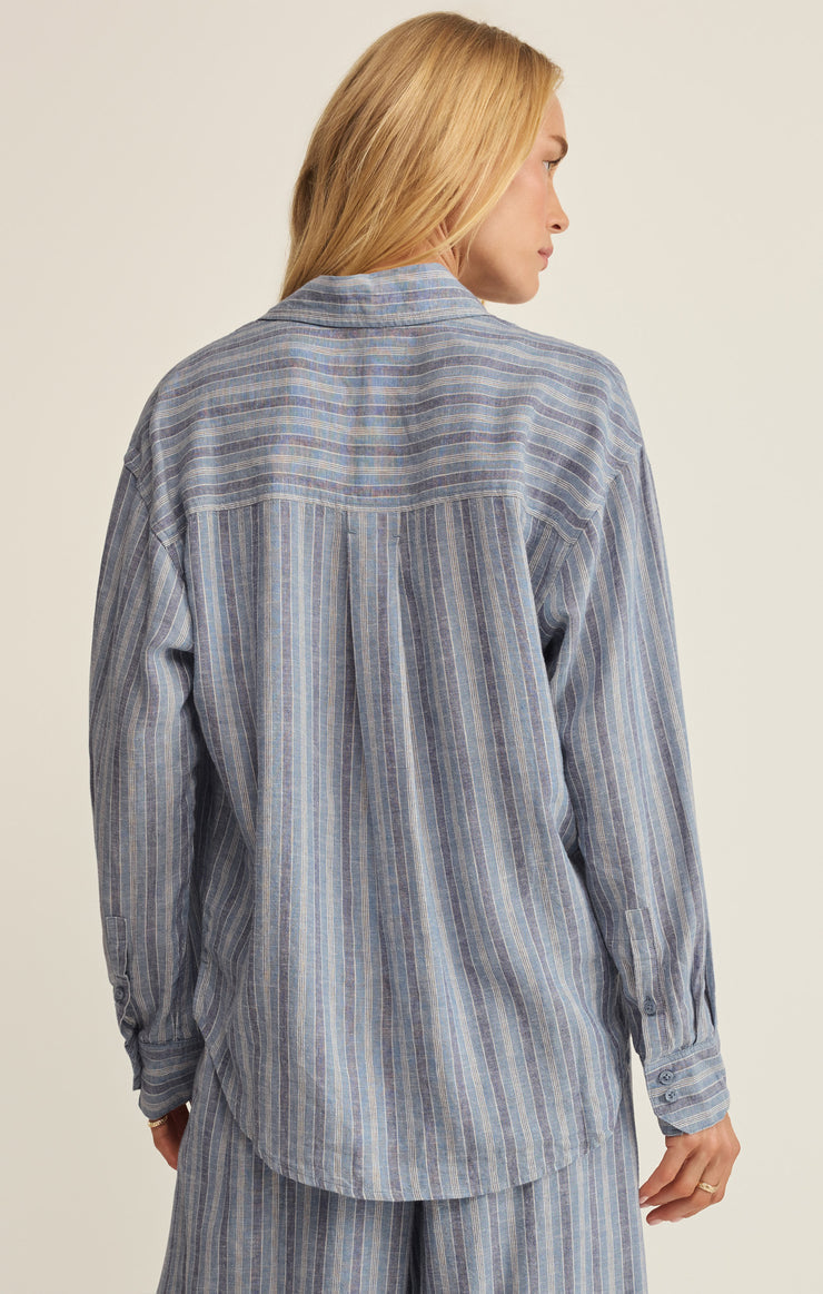 The Signature Striped Button Up Top