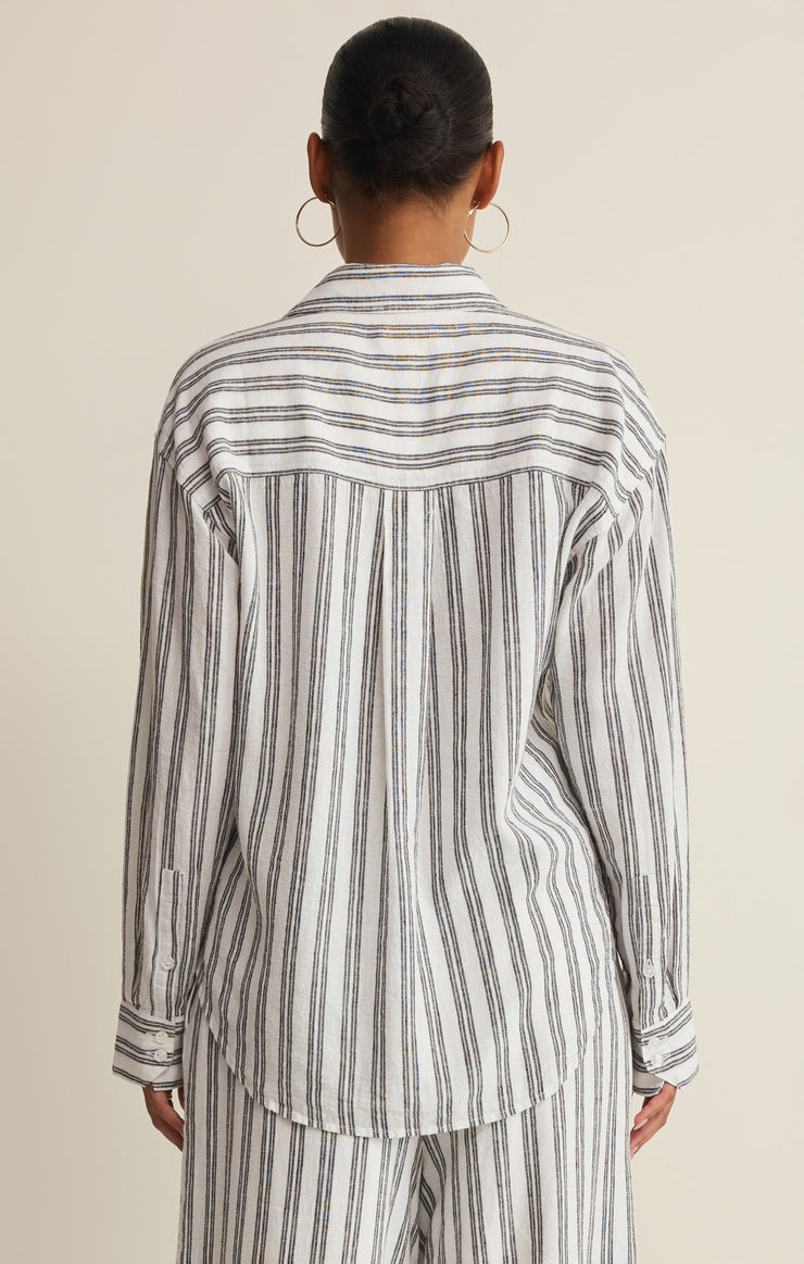 The Signature Striped Button Up Top