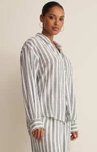 The Signature Striped Button Up Top