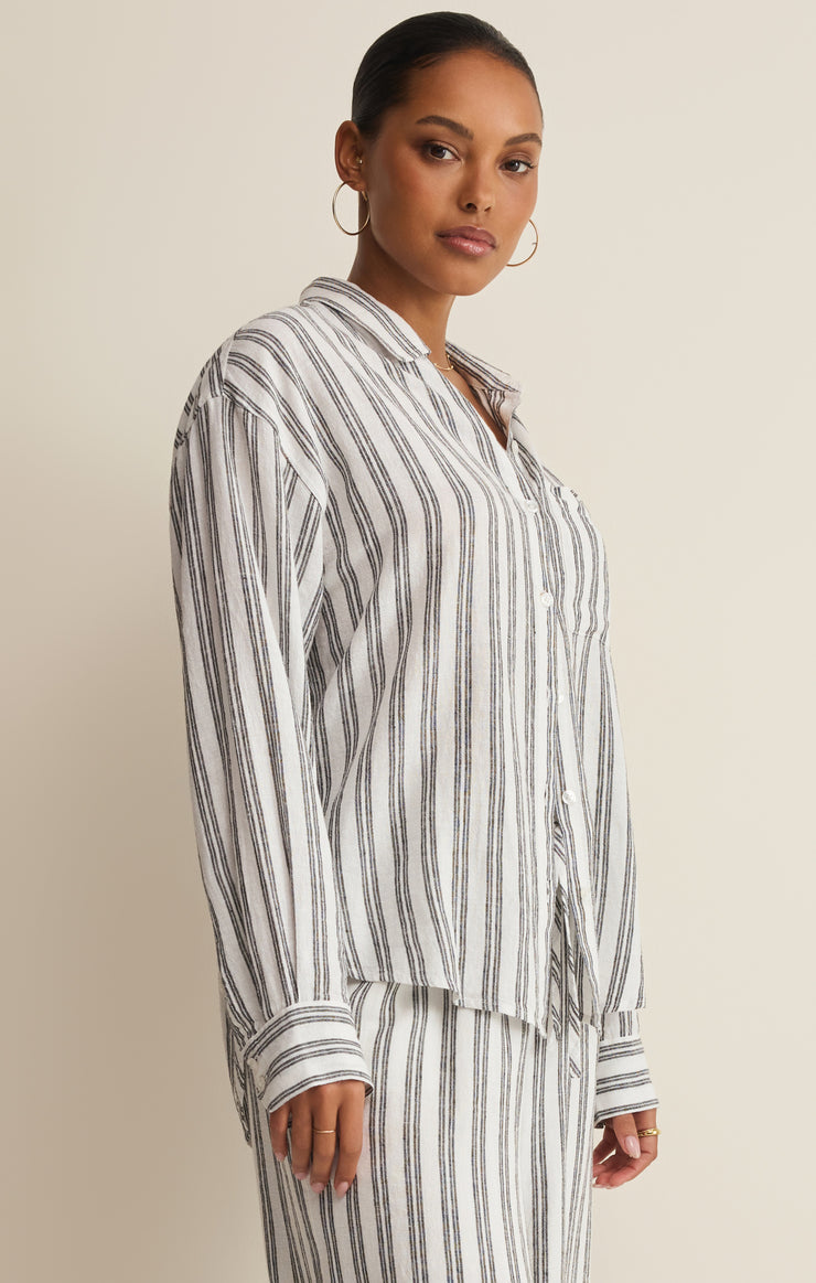 The Signature Striped Button Up Top