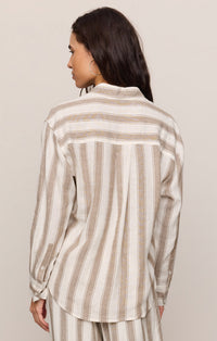 The Perfect Striped Button Up Light Tofee