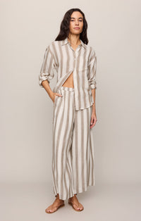 The Perfect Striped Button Up Light Tofee