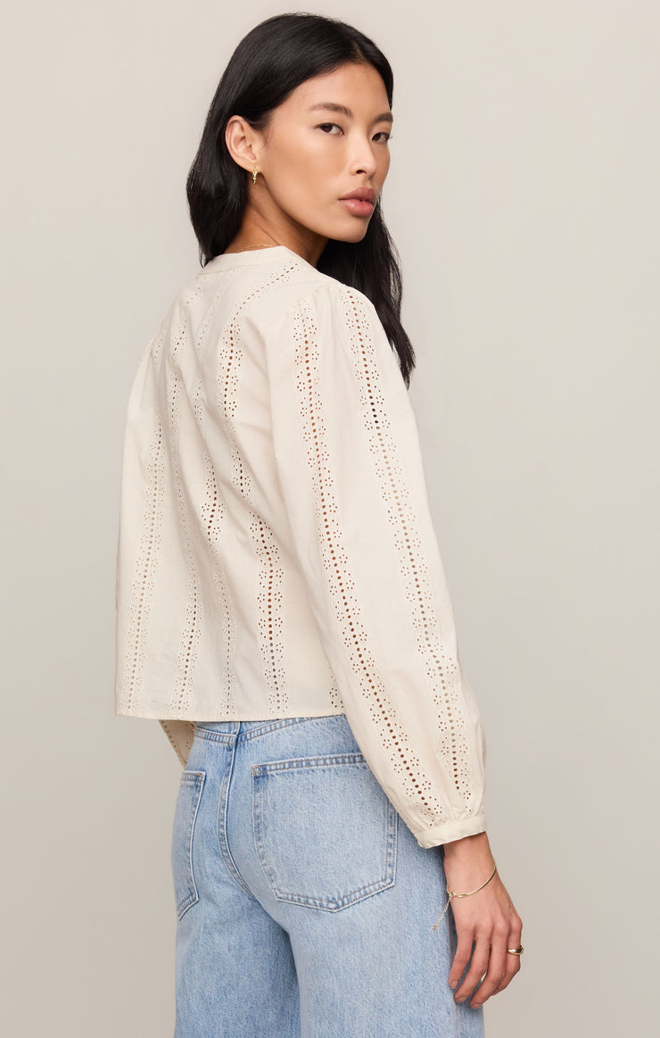 Louella Embroidered Button Up Top