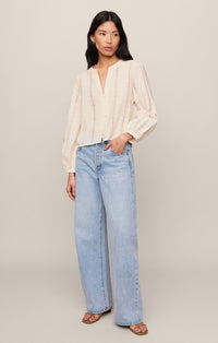 Louella Embroidered Button Up Top