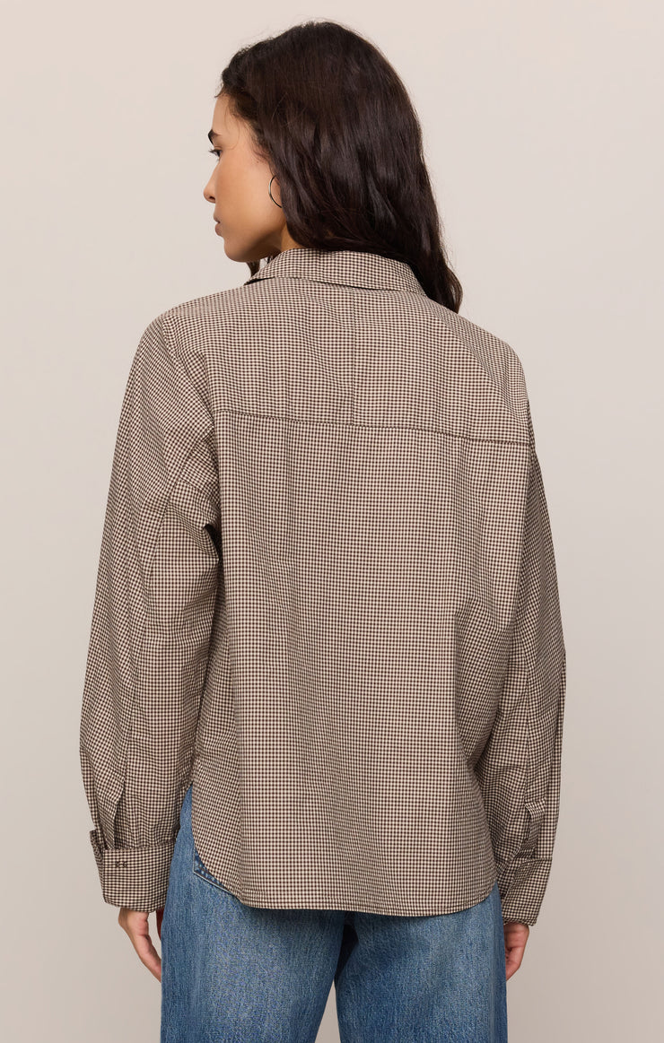On Duty Gingham Button Up Shirt