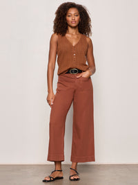 Soft Marine Wide Leg Crop Pant
