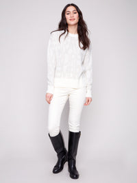 Jacquard Crew Neck Sweater