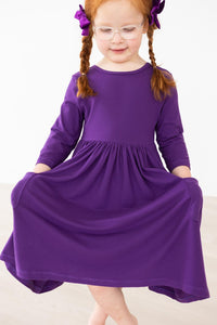 3/4 Sleeve Pocket Twirl Dress