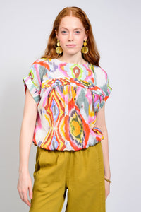 Elastic Waist Popover Top