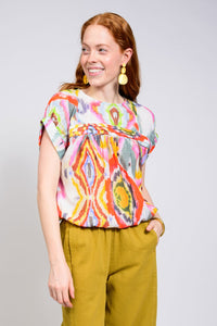 Elastic Waist Popover Top