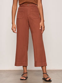Soft Marine Wide Leg Crop Pant