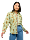 Tiger Embroidered Camp Shirt