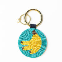 Kelsey Bananas Seed Bead Bag Key Ring