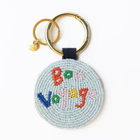 Kelsey Bon Voyage Seed Bead Bag Key Ring