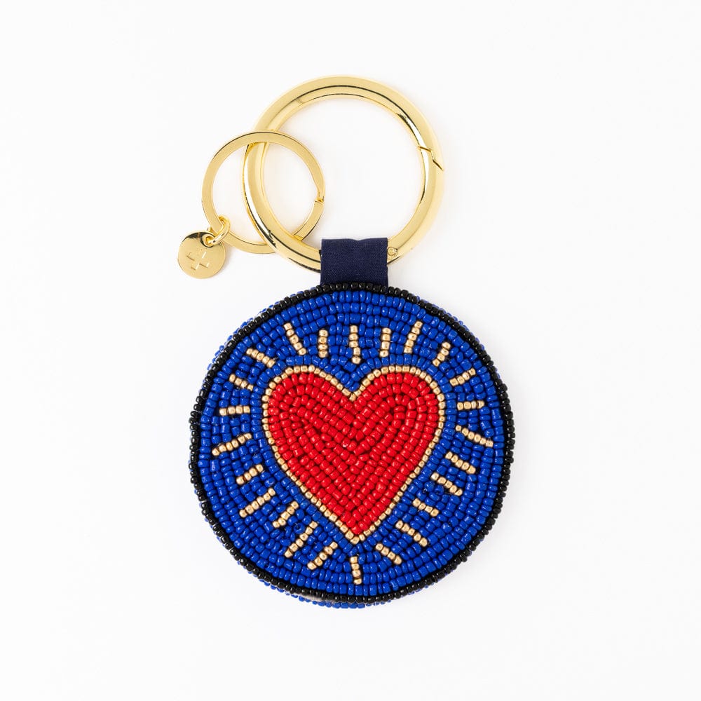 Kelsey Evil Eye Seed Bead Bag Key Ring