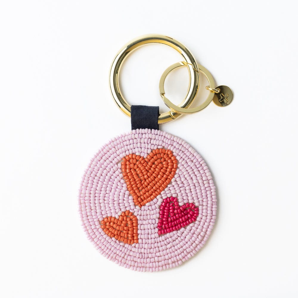 Kelsey Kiss Seed Bead Bag Key Ring