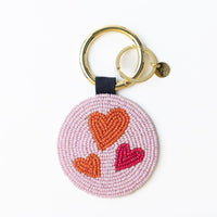 Kelsey Kiss Seed Bead Bag Key Ring