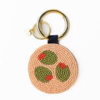 Kelsey Olives Seed Bead Bag Key Ring