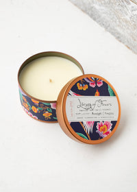 Navy Birds & Butterflies Candle