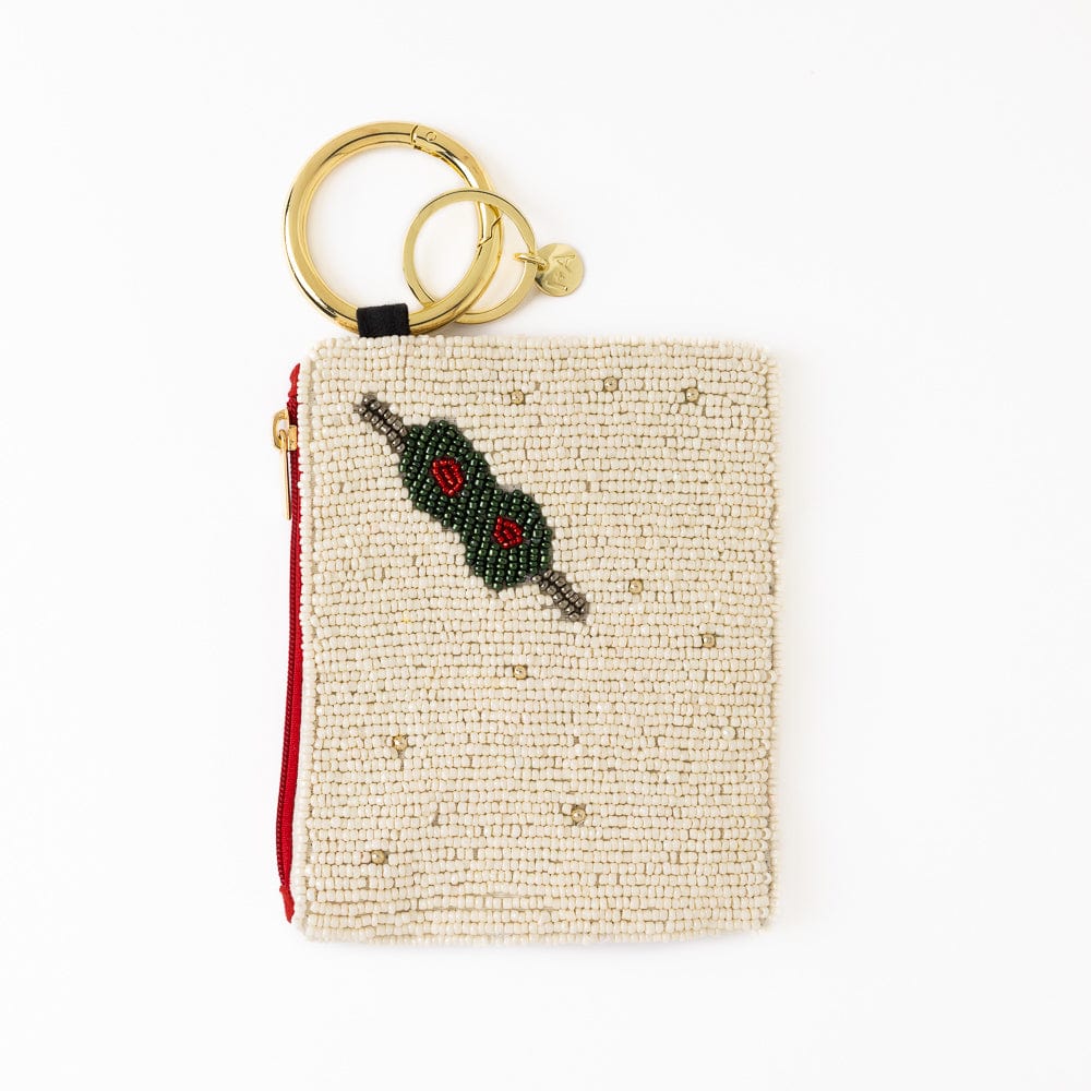 Mary Martini And Olive Beaded Coin Purse