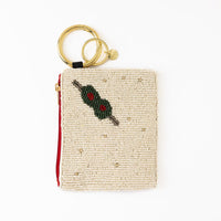 Mary Martini And Olive Beaded Coin Purse