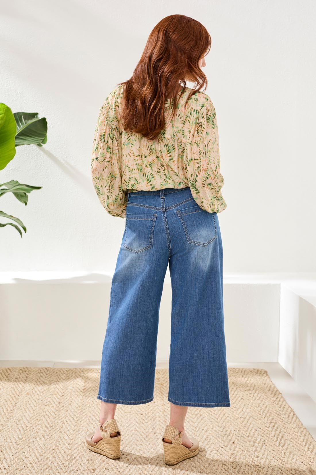 Audrey Pleated Crop Wide Leg Jeans