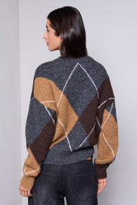BLUE THREAD by Tribal Diamond Pattern Button Front Knit Cardigan