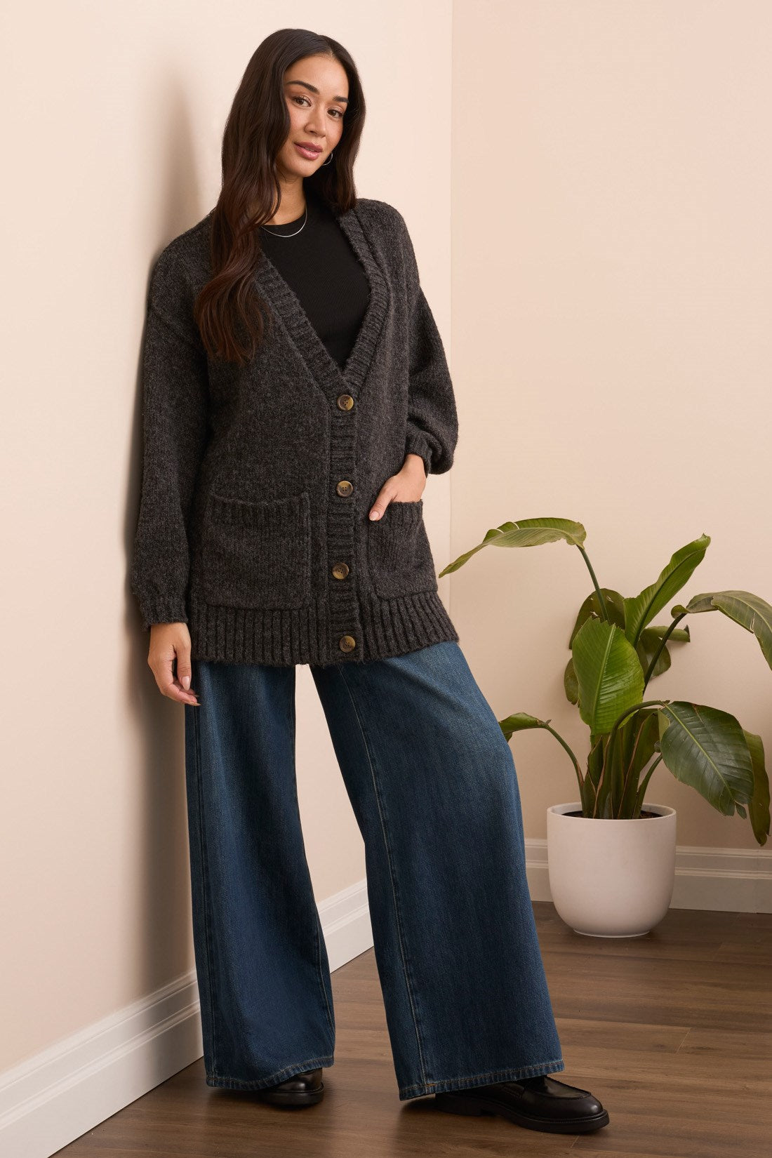 Oversize Puff Sleeve Cardigan
