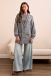 Oversize Puff Sleeve Cardigan