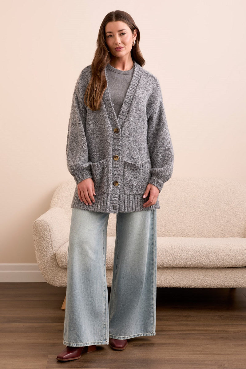 Oversize Puff Sleeve Cardigan
