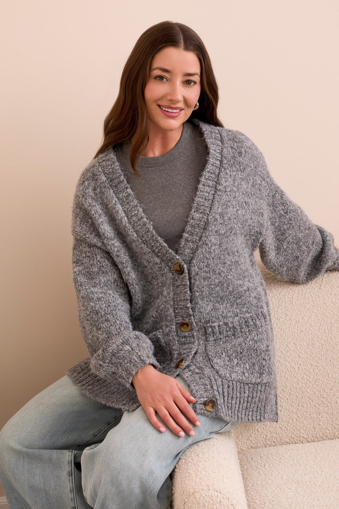 Oversize Puff Sleeve Cardigan