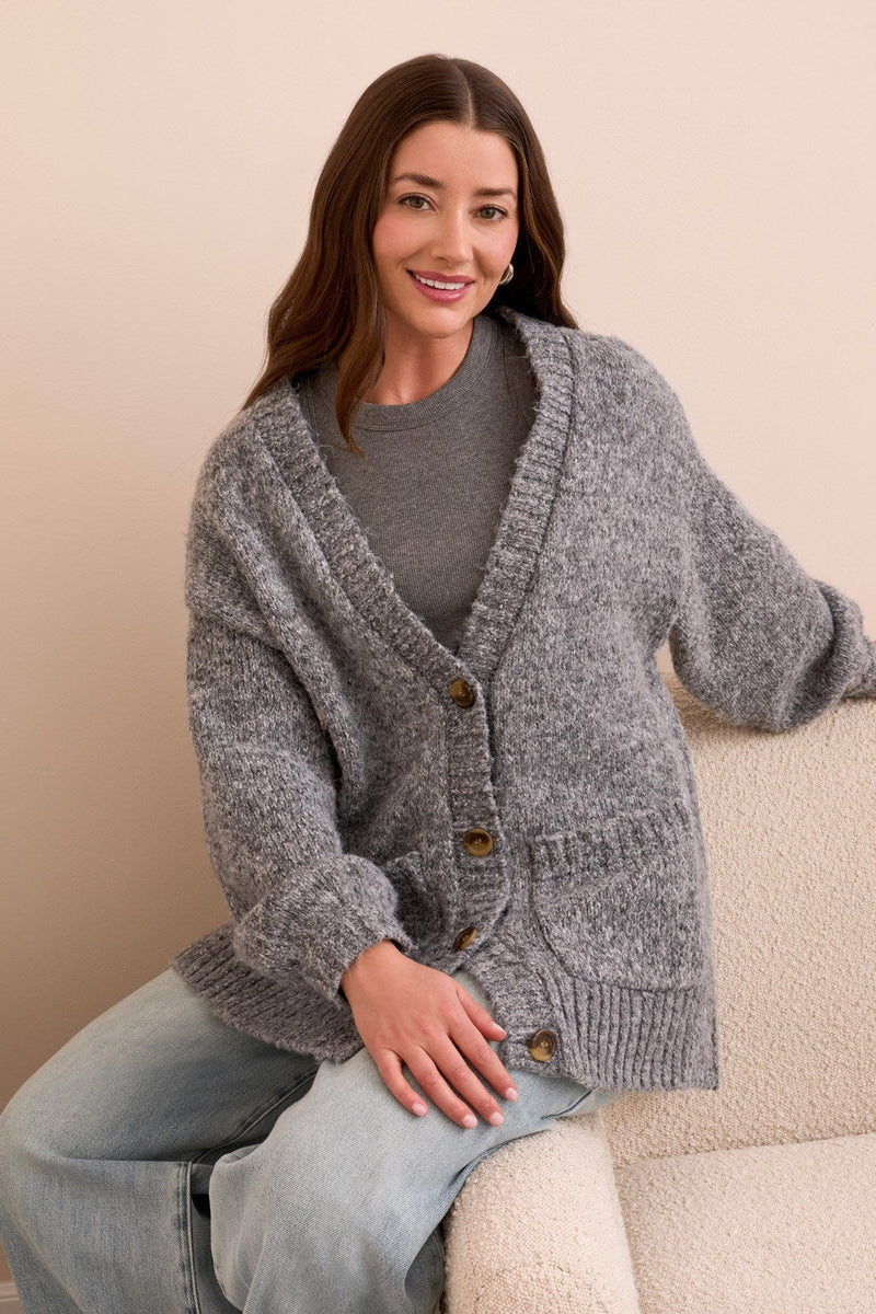 Oversize Puff Sleeve Cardigan