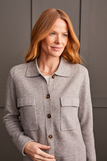 Double Knit Collard Cardigan